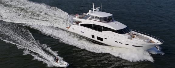 LADY J 88ft Princess luxury motor yacht - aerial view