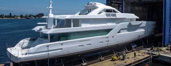 Harbor marina - Project WITCHCRAFT - 197' (60m) Amels Launched and Ready for Outfitting