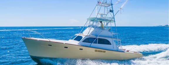 BIG WEDNESDAY 43ft Merritt Boat Works luxury motor yacht - profile view