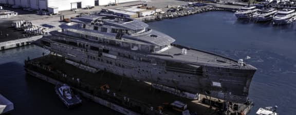 Harbor marina - CRN Project MARANELLO Arrives For Fit Out