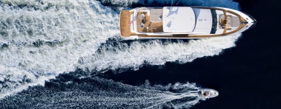 LADY J 88ft Princess luxury motor yacht - aerial view