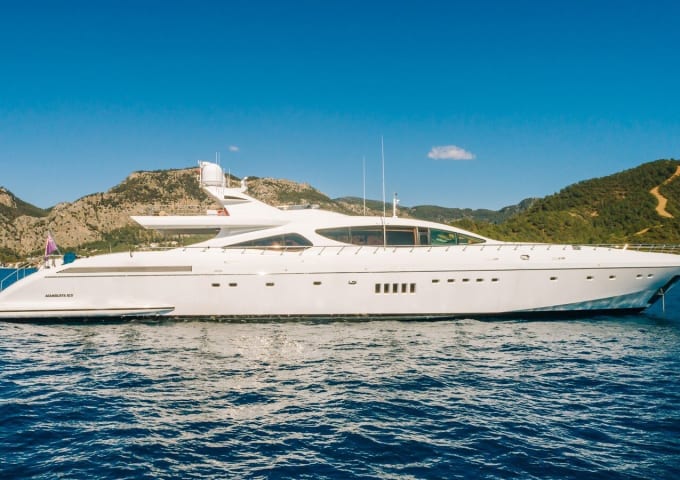 SEA PEARL 164ft MANGUSTA luxury yacht for sale - profile view