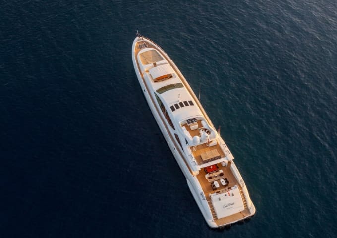 SEA PEARL 164ft MANGUSTA luxury yacht for sale - profile view