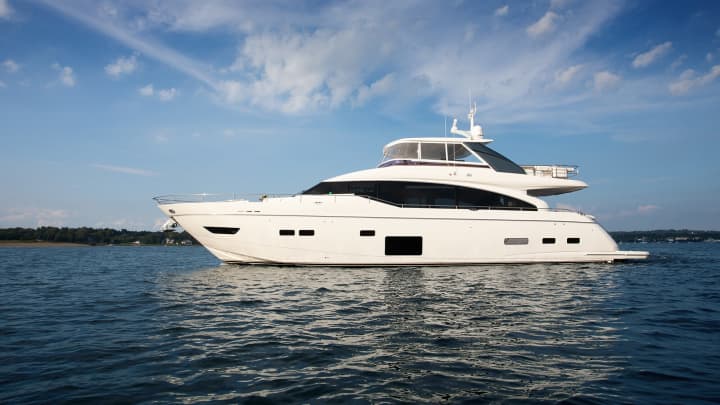 LADY J 88ft Princess luxury motor yacht - profile view