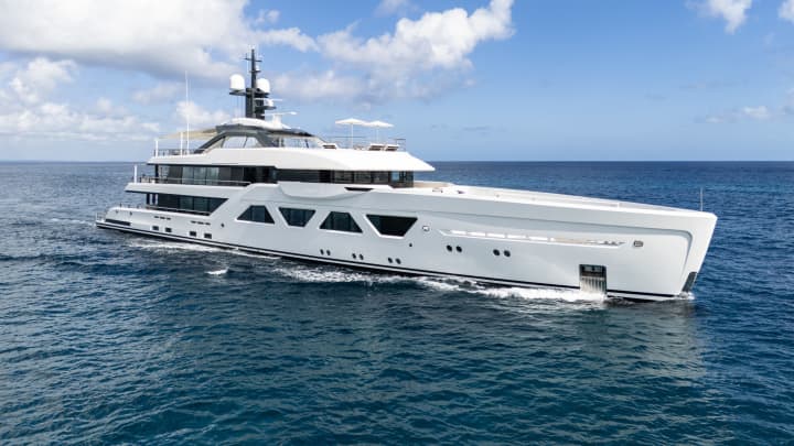 MEMORIES 197ft Amels luxury motor yacht - profile view