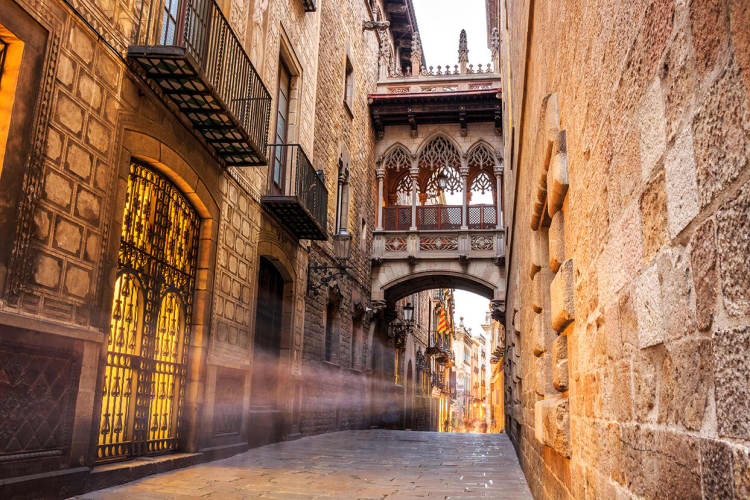 Barri Gotic quarter of Barcelona, Spain