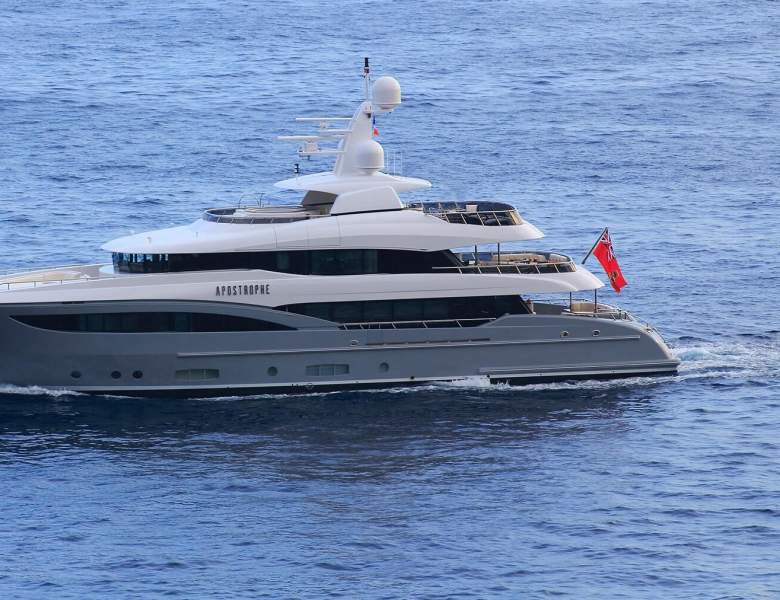 APOSTROPHE 130ft Royal Hakvoort luxury motor yacht - profile view