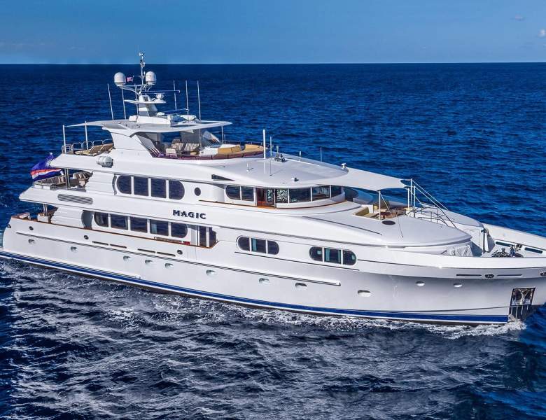 MAGIC 130ft Northern Marine luxury motor yacht - profile view