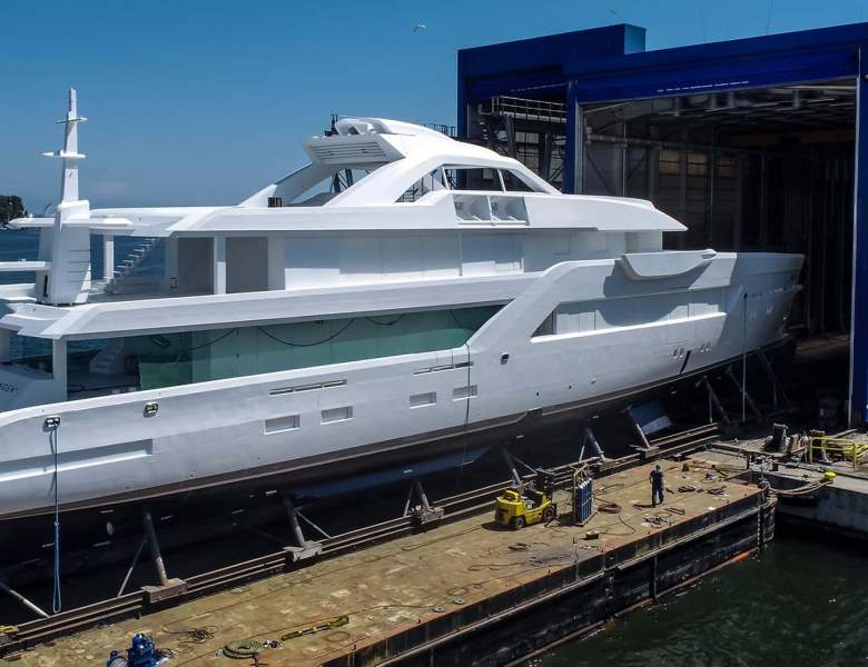 Harbor marina - Project WITCHCRAFT - 197' (60m) Amels Launched and Ready for Outfitting