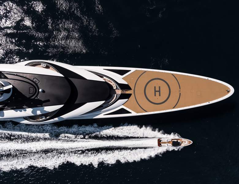 AHPO 378ft Lurssen luxury superyacht - aerial view